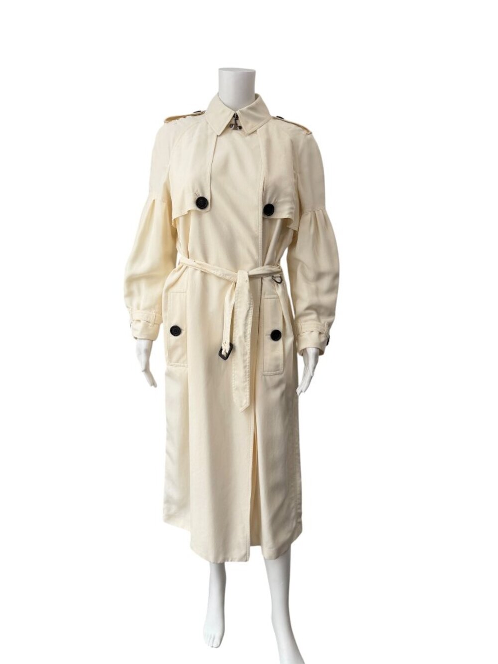 $2395 NWT Burberry Ivory White Parchment Maythorne Trench Coat size 6